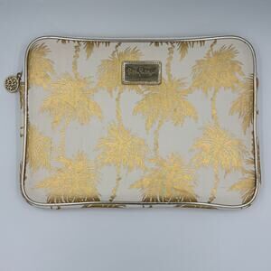 Lilly Pulitzer Padded Tech Sleeve Gold White Metallic Palms
